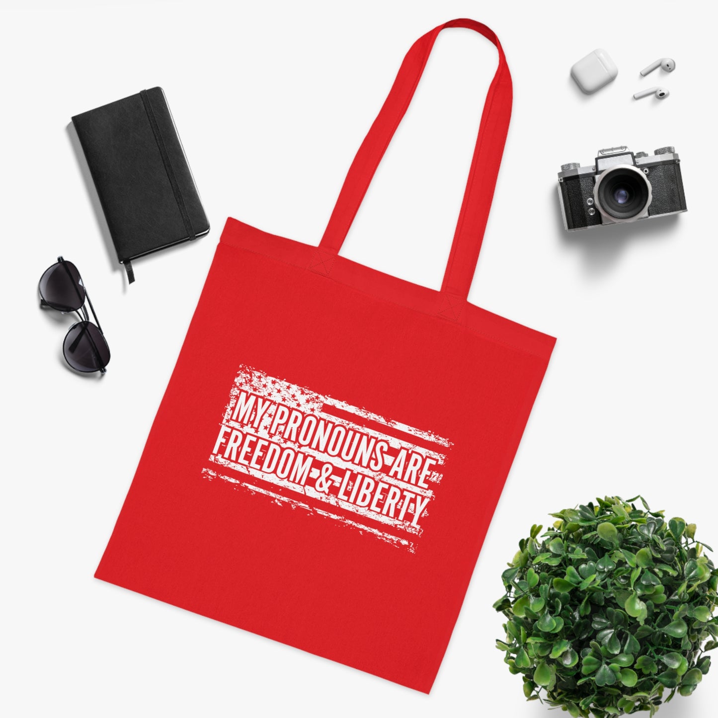 My Pronouns are Freedom & Liberty Cotton Tote Bag