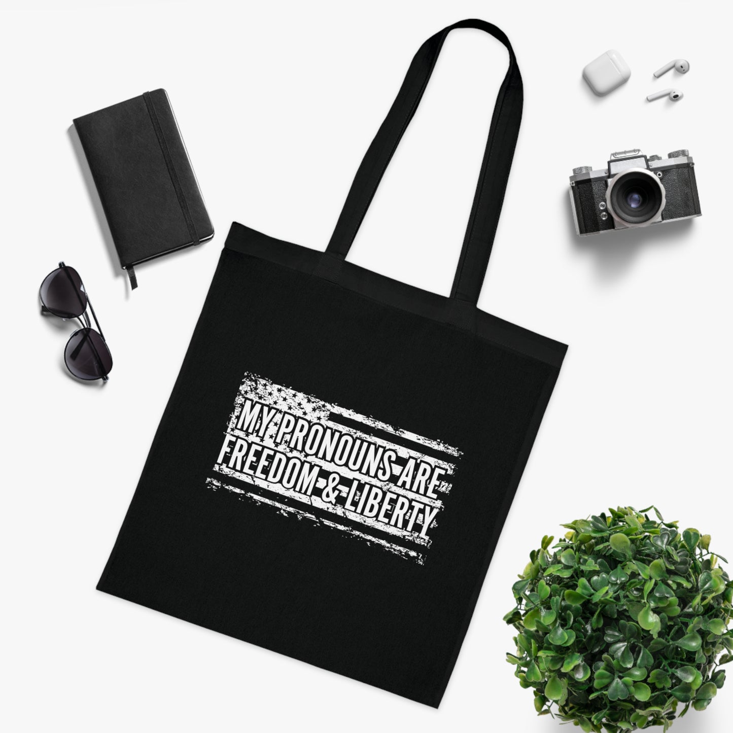 My Pronouns are Freedom & Liberty Cotton Tote Bag
