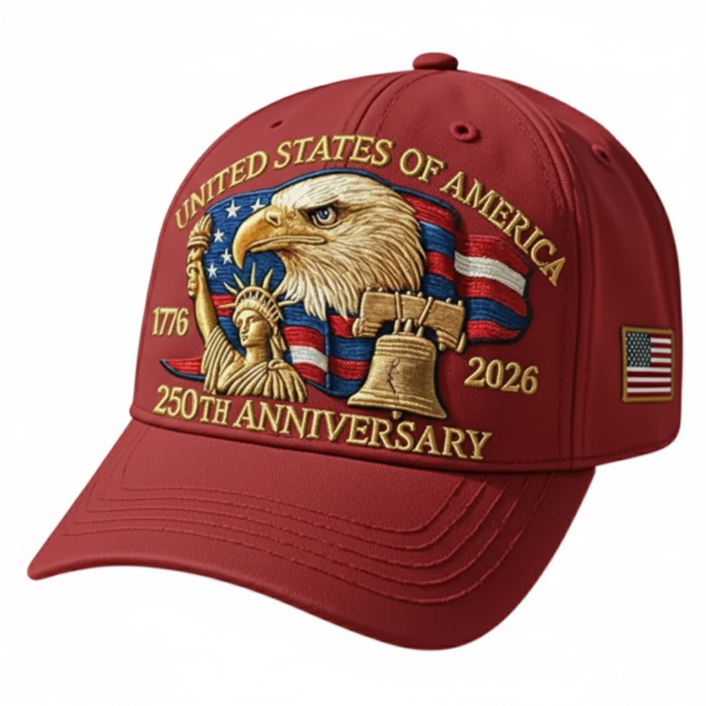 America 250th 1776–2026 Commemorative Hat – Limited Patriotic Edition (Dark Red)