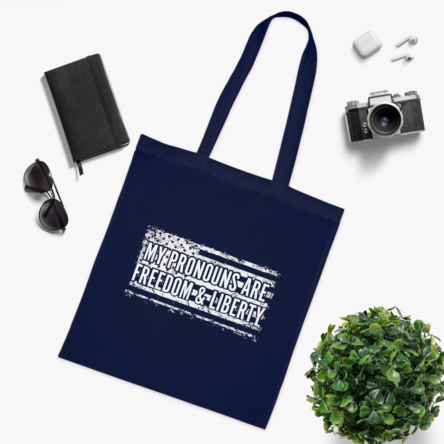 My Pronouns are Freedom & Liberty Cotton Tote Bag