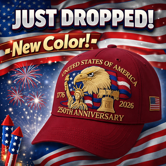 America 250th 1776–2026 Commemorative Hat – Limited Patriotic Edition (Dark Red)