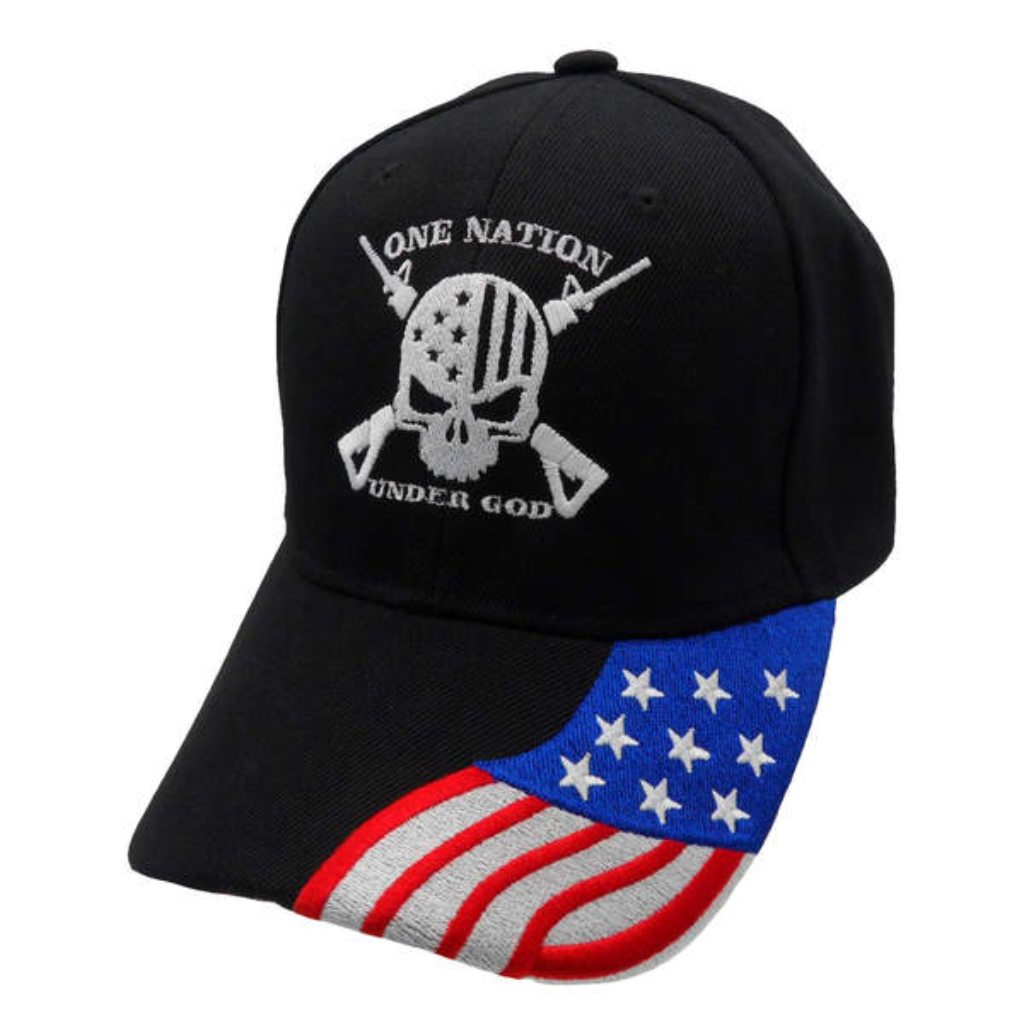 One Nation Under God with Flag Bill (Custom Embroidered)